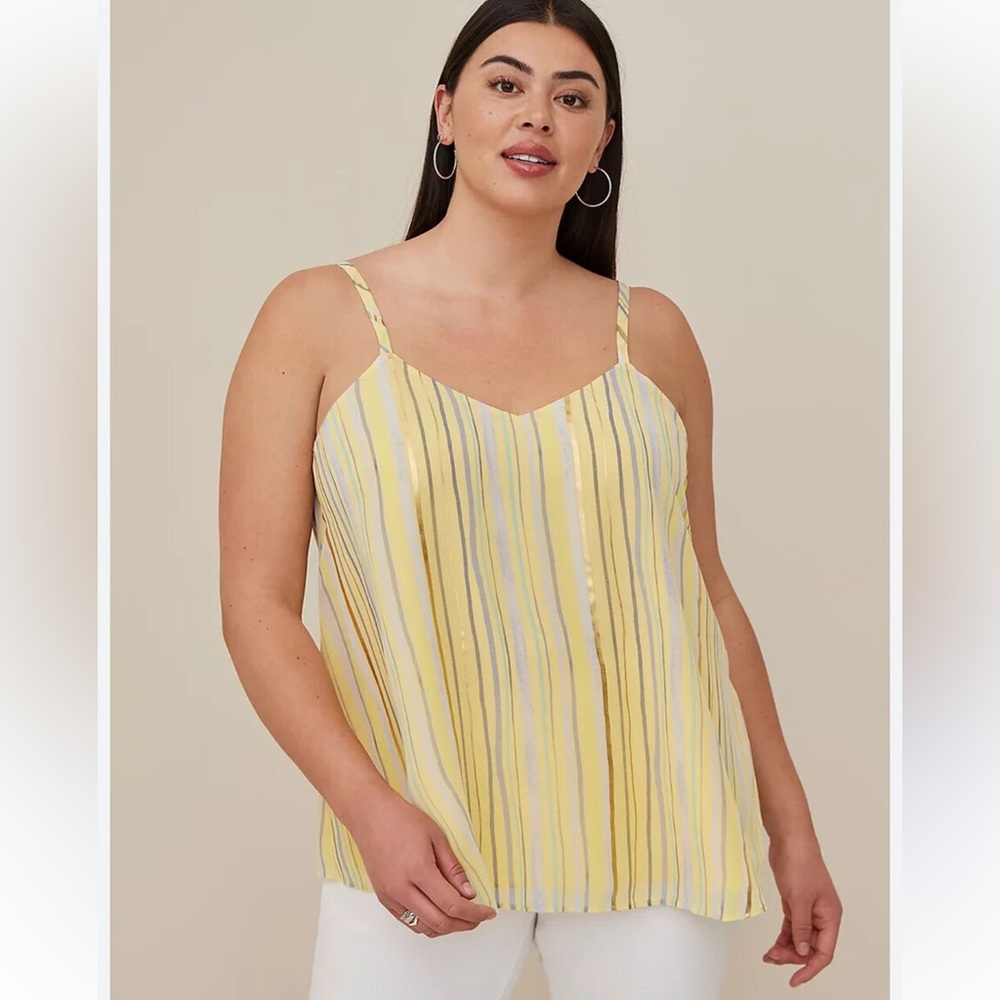 Torrid Sophie Multi Stripe Chiffon  Tank Top Size 3